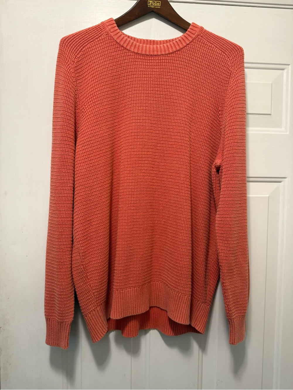 L.L. Bean Burnt Orange Textured Knit Crewneck
